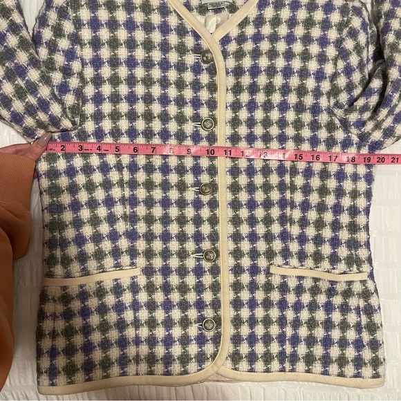 Vintage Koret Purple Green and Cream Plaid Blazer - Picture 6 of 8